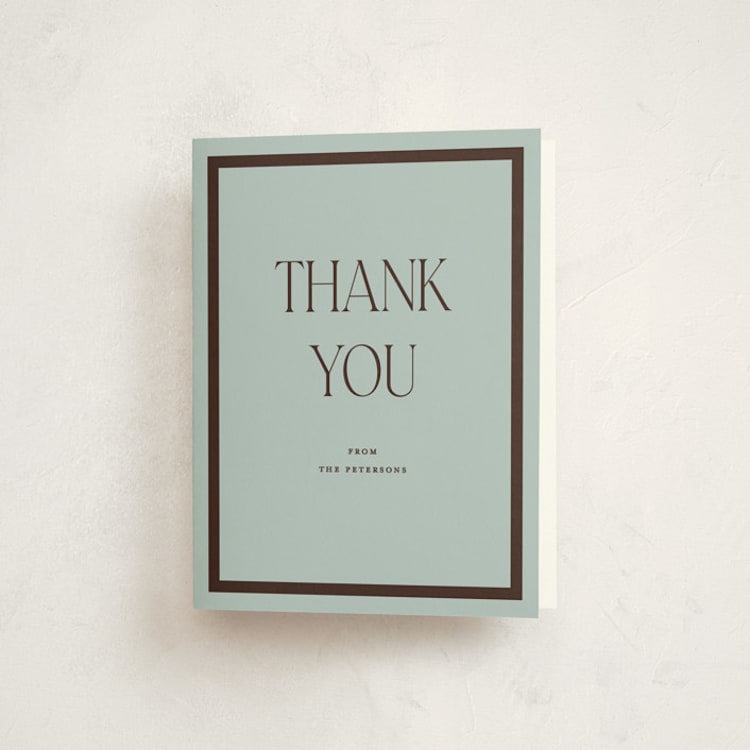 "Park Slope" - Baptism and Christening Thank You Cards in Slate by Morgan Kendall - Front