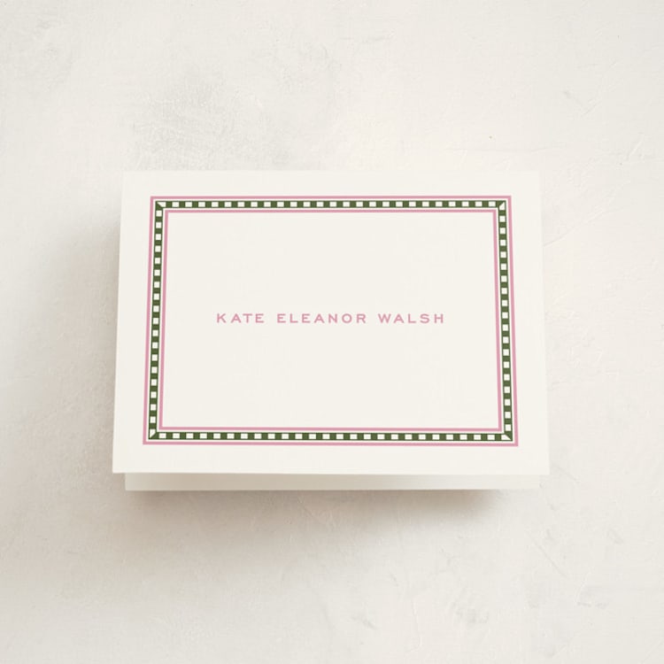 "Drayton" - Baptism and Christening Thank You Cards in Strawberry by Megan Davis - Front
