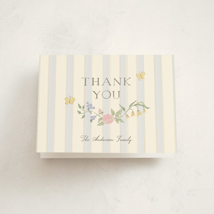 "teacup" - Baptism and Christening Thank You Cards in Sky by Grae - Front