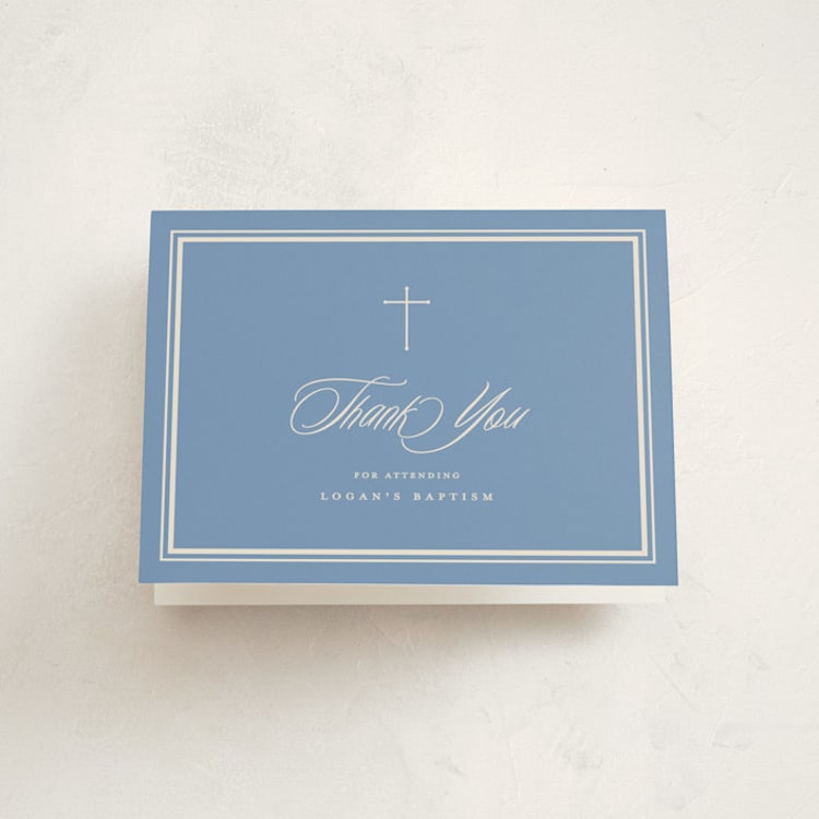 "Classic blessings" - Baptism and Christening Thank You Cards in Province by Stacey Meacham - Front