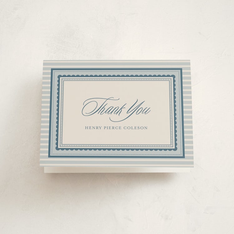 "Fairmont" - Baptism and Christening Thank You Cards in Chambray by Jessica Williams - Front