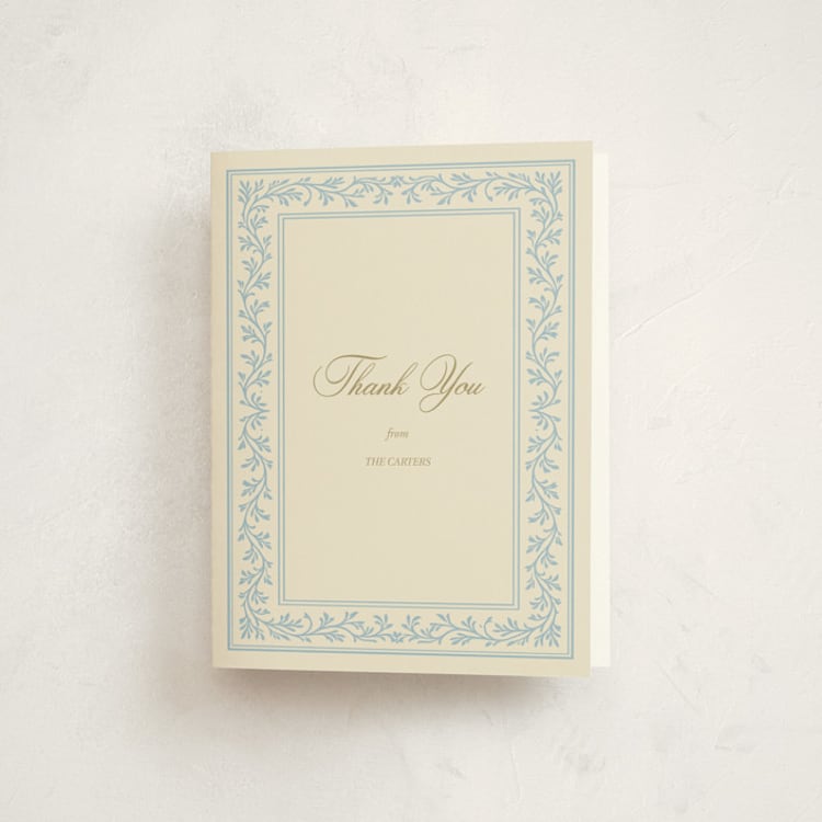 "Graceful Baptism" - Baptism and Christening Thank You Cards in Fountain by Rina Ozum - Front