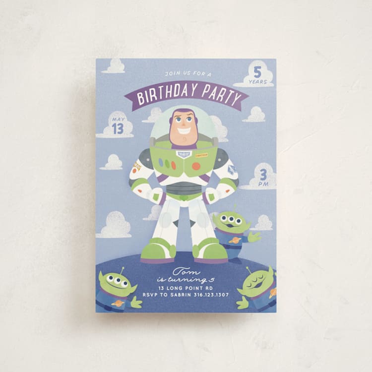 "Disney and Pixar's Lightyear" - Children's Birthday Party Invitations in Bluebell by Sabrin Deirani - Front