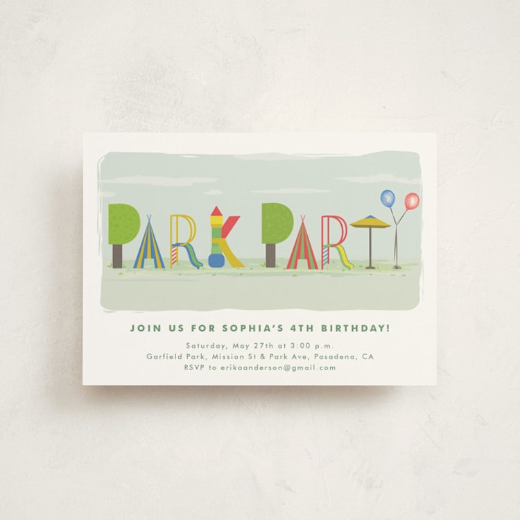 "Park Party" - Children's Birthday Party Invitations in Carnival by Tatiana Nogueiras - Front