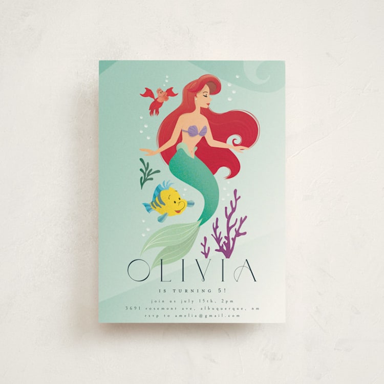 "Disney's Little Mermaid Sea Adventures" - Children's Birthday Party Invitations in Ocean by Ana de Sousa - Front