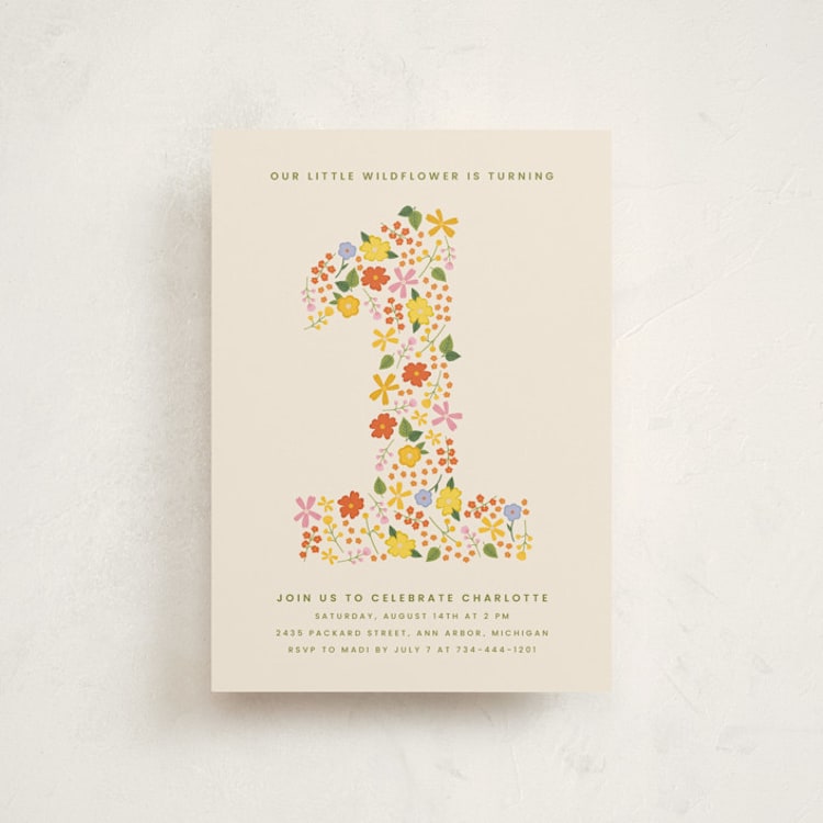 "little wildflower" - Children's Birthday Party Invitations in Vibrant by Ellen Schlegelmilch - Front