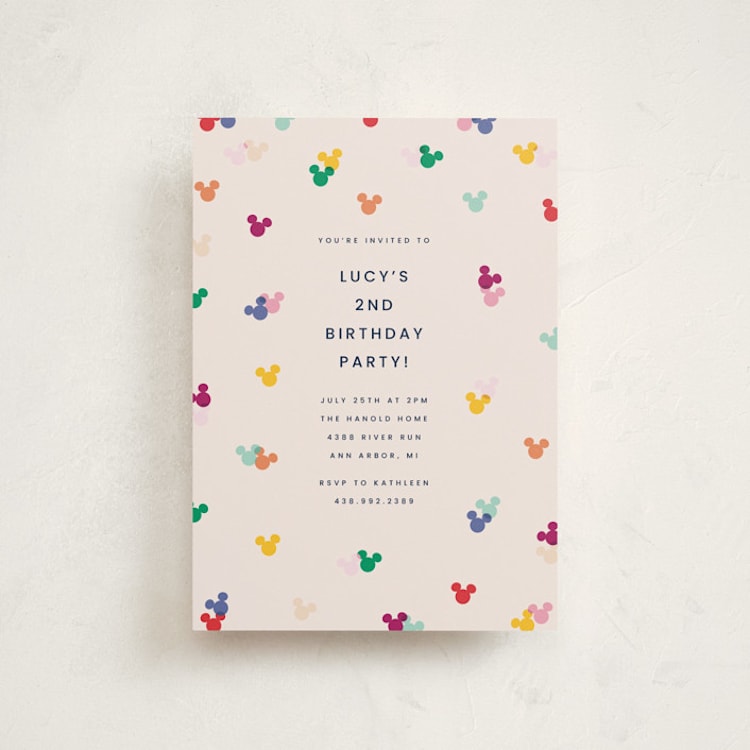 "Disney's Mickey Confetti" - Children's Birthday Party Invitations in Bold by Ellen Schlegelmilch - Front