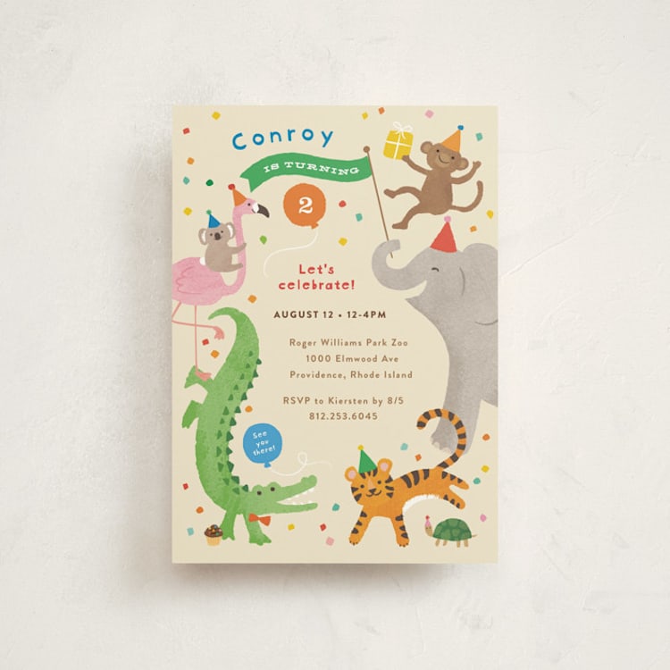 "confetti crew" - Children's Birthday Party Invitations in Sugar Cookie by Jennifer Wick - Front