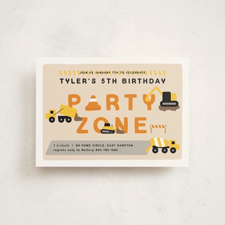 "party zone" - Children's Birthday Party Invitations in Lemon Drop by Nicole Senecal - Front