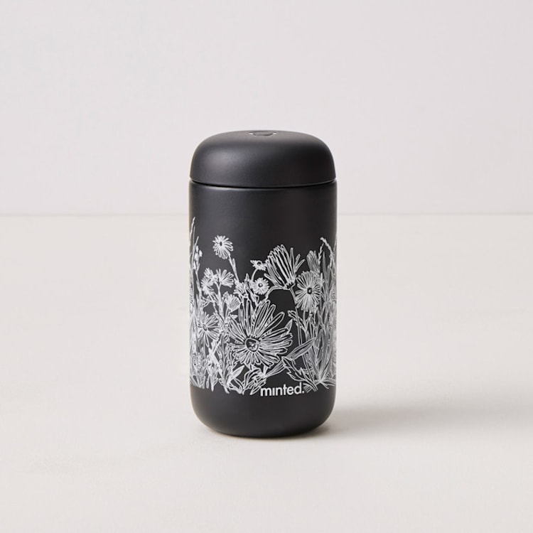 "Field of Wildflowers" - Carter Move Mugs in Matte Black by Catilustre - Carter Move Mug