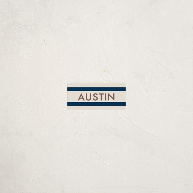 "Montauk" - Custom Name Labels in Navy by Megan Davis - Front