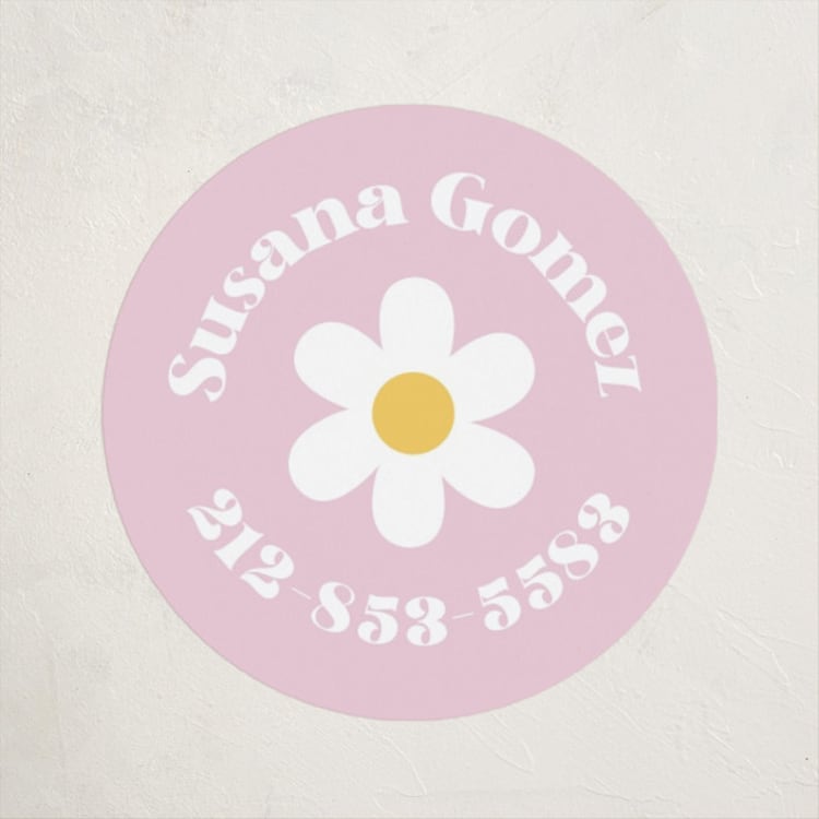 "Daisys" - Custom Name Labels in Daisy by Little Print Design - Front