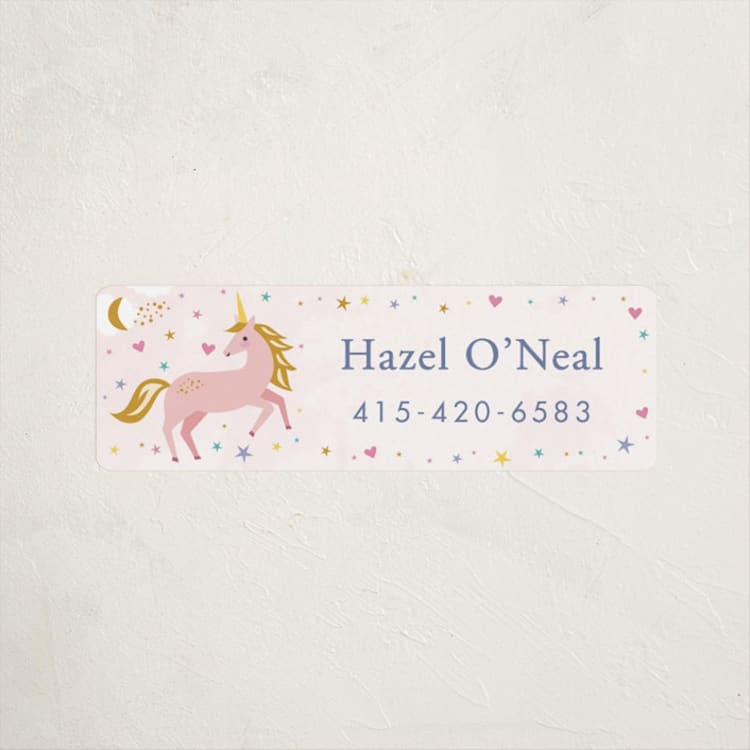 "magical unicorns" - Custom Name Labels in Cotton Candy by Karidy Walker - Front