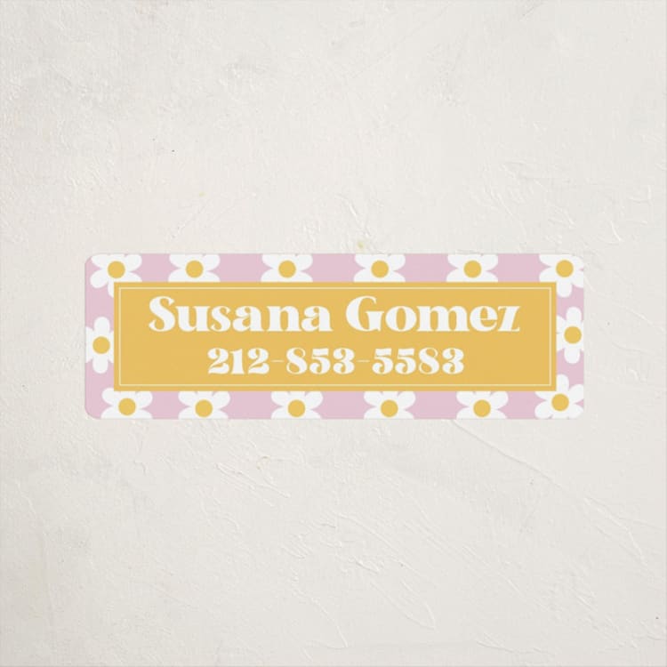 "Daisys" - Custom Name Labels in Daisy by Little Print Design - Front
