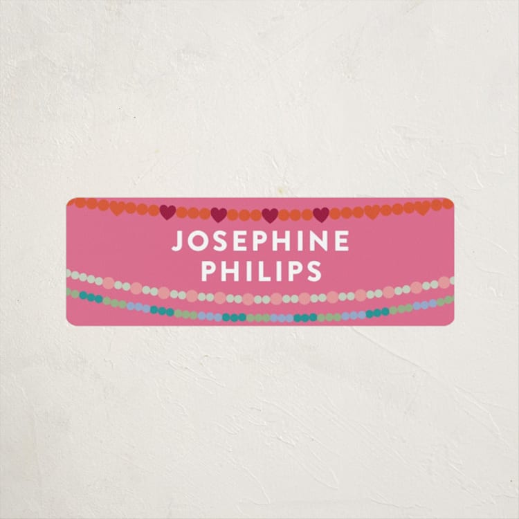 "Friendship Era" - Custom Name Labels in Peony by Pixel and Hank - Front