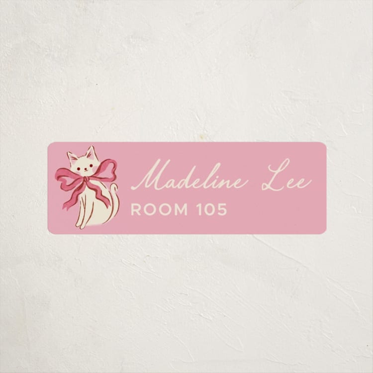 "Happy Purr-day" - Custom Name Labels in Petal by Vivian Yiwing - Front