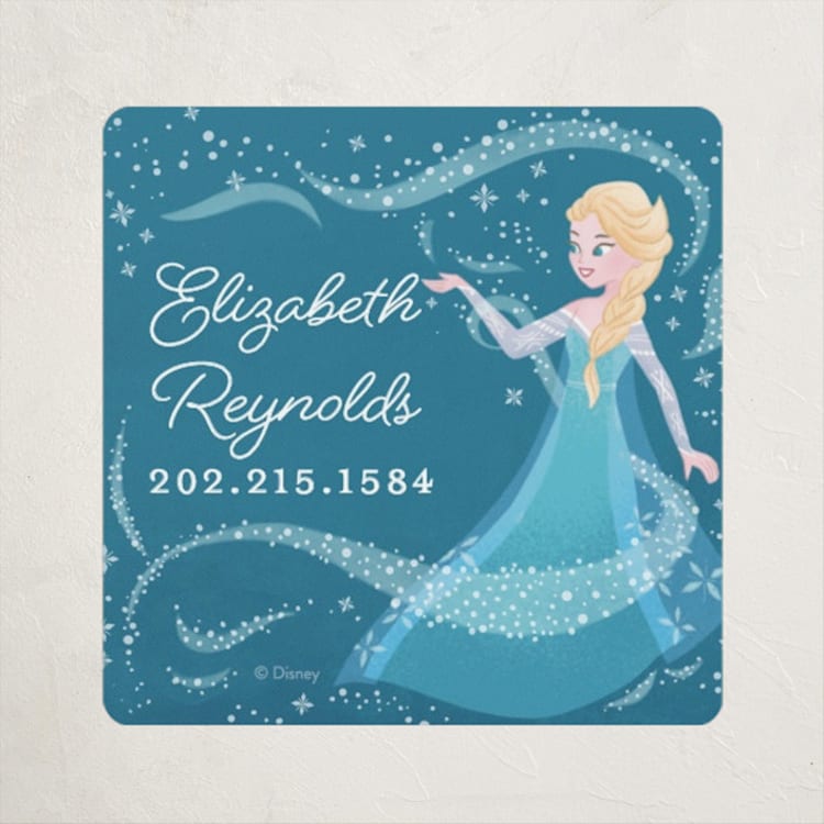 "Disney Frozen Snow Sparkles" - Custom Name Labels in Frosty by curiouszhi - Front