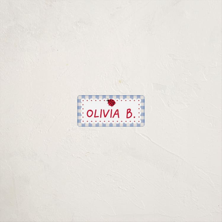 "Love Bug" - Custom Name Labels in Sky by Jennifer Lew - Front