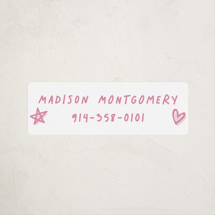 "Scallop Border" - Custom Name Labels in Cotton Candy by Hooray Creative - Front