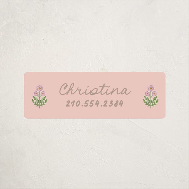 "Botanical maximalism" - Custom Name Labels in Poppy by Creo Study - Front