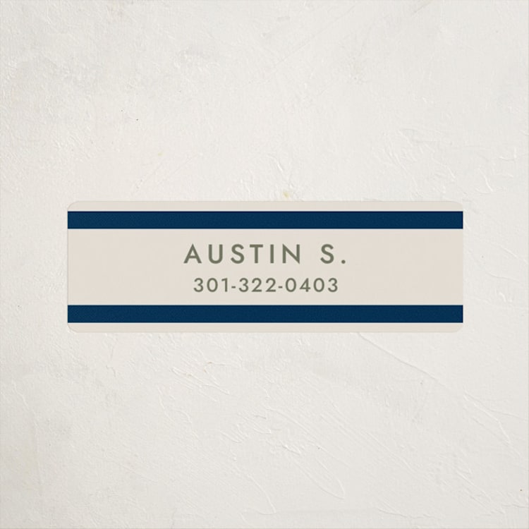 "Montauk" - Custom Name Labels in Navy by Megan Davis - Front
