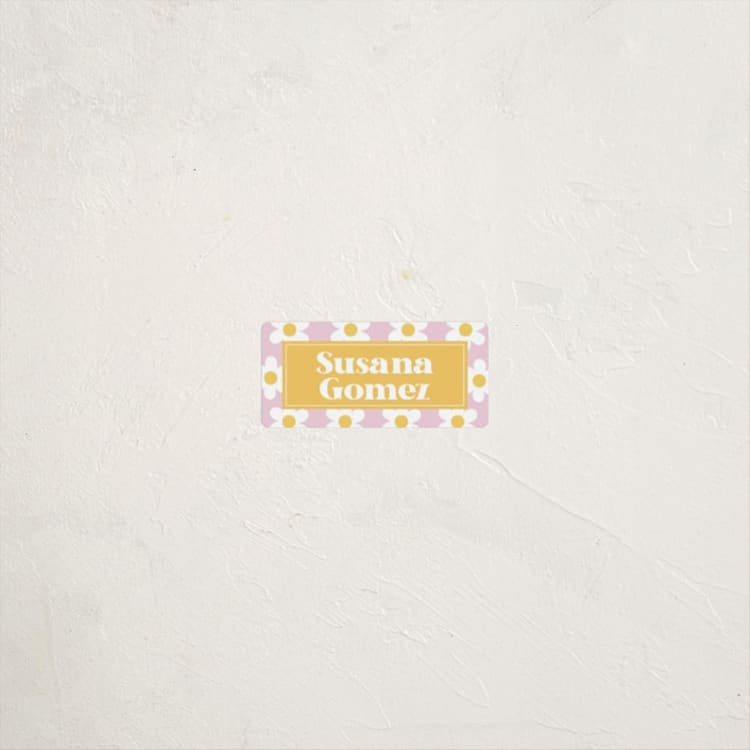 "Daisys" - Custom Name Labels in Daisy by Little Print Design - Front