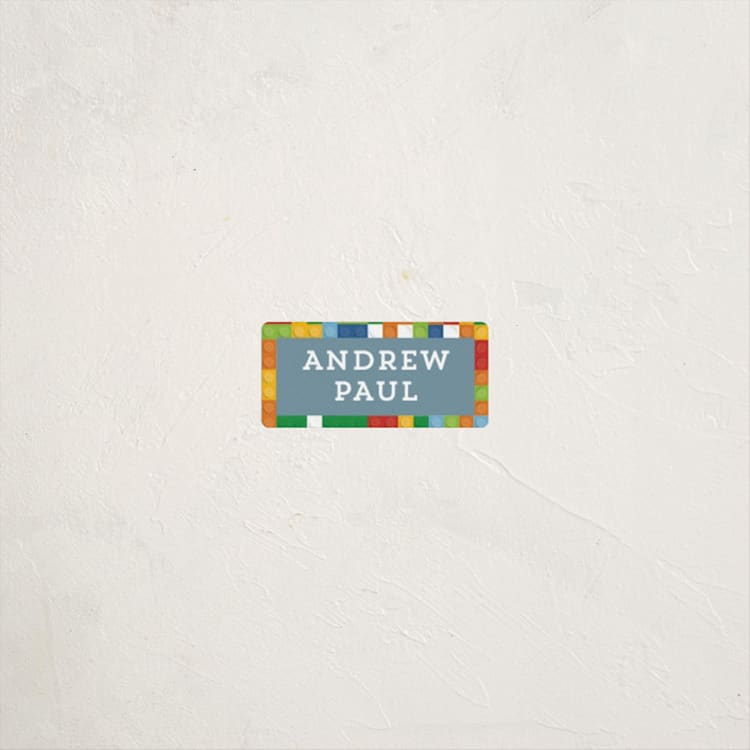 "Building Blocks" - Custom Name Labels in Brights by Michelle Taylor - Front