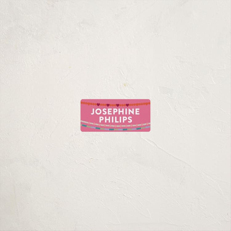 "Friendship Era" - Custom Name Labels in Peony by Pixel and Hank - Front
