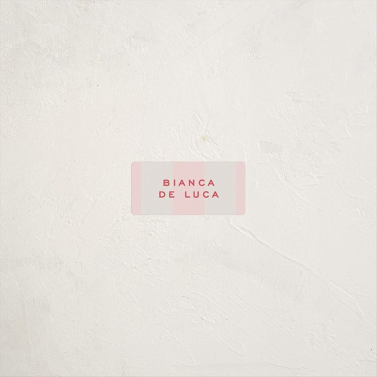 "Campania" - Custom Name Labels in Fragola by Megan Davis - Front