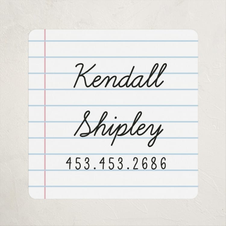 "Joined Up Writing" - Custom Name Labels in Cloud by Shiny Penny Studio - Front