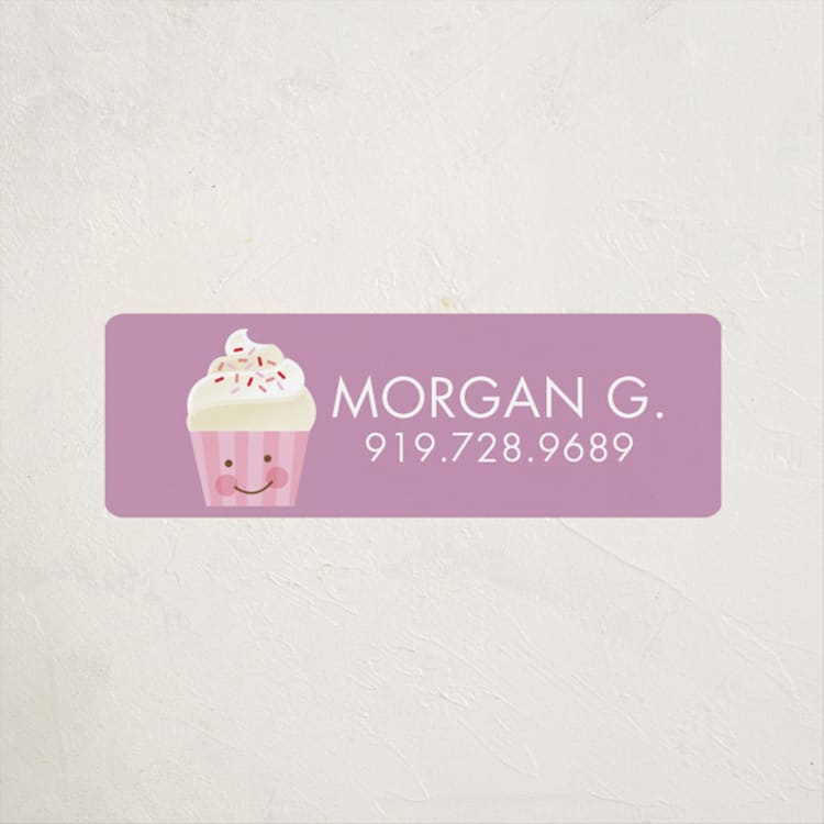 "cupcake" - Custom Name Labels in Orchid by Jessica Ogden - Front