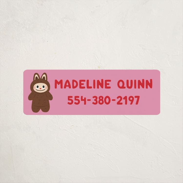 "Fabu-lous" - Custom Name Labels in Chocolate by Jennifer Lew - Front