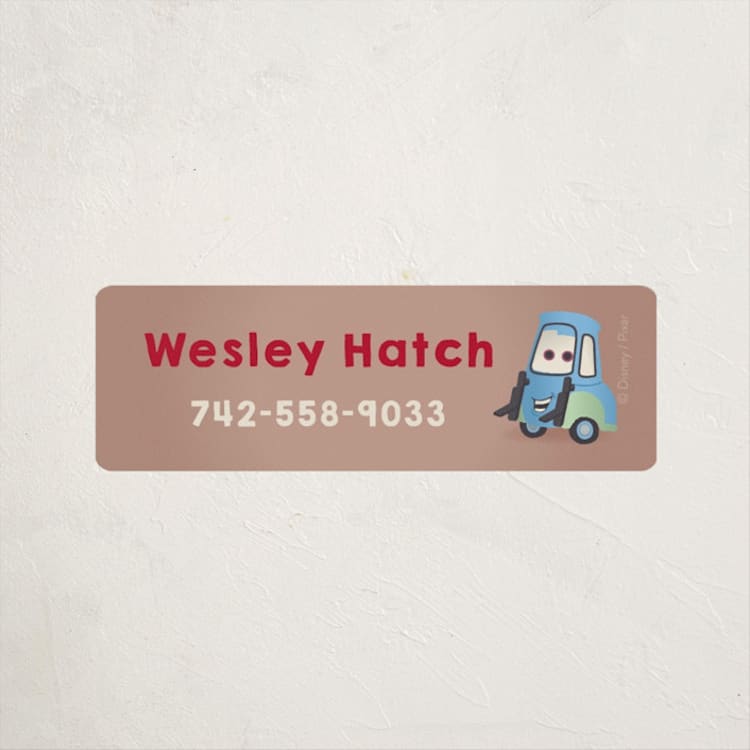 "Disney and Pixar's Lightning McQueen and Friends" - Custom Name Labels in Cherry by tinaleeart - Front