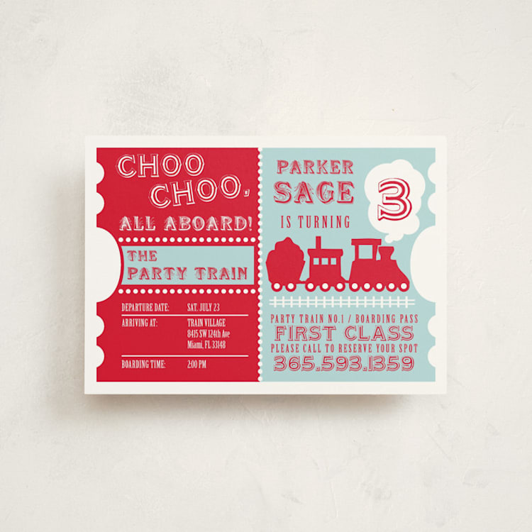 "Choo Choo Train" - Children's Birthday Party Invitations in Classic by mafy - Front