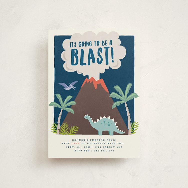 "volcano blast" - Children's Birthday Party Invitations in Atlantic by Karidy Walker - Front