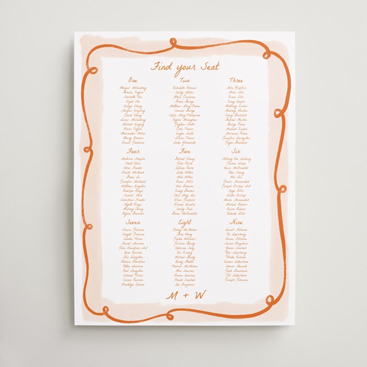 "Giardino" - Custom Seating Charts in Flame by Pati Cascino - Front