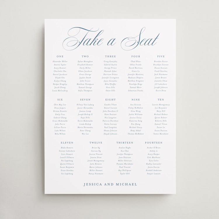 "Empire" - Custom Seating Charts in Dusty Blue by Jennifer Postorino - Front