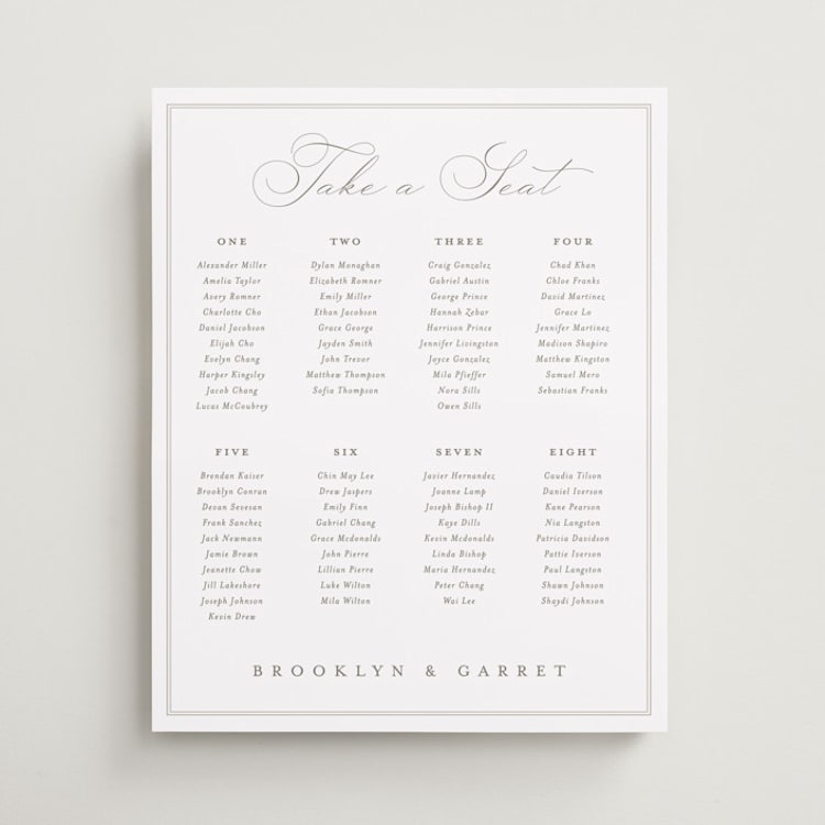 "Overlapping" - Custom Seating Charts in Cotton by Amy Kross - Front