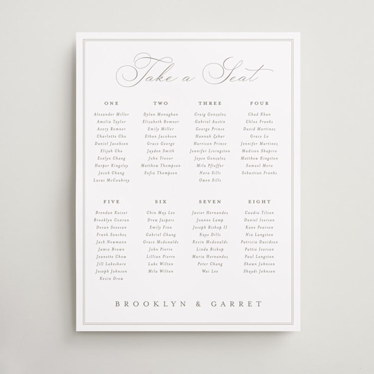 "Overlapping" - Custom Seating Charts in Cotton by Amy Kross - Front