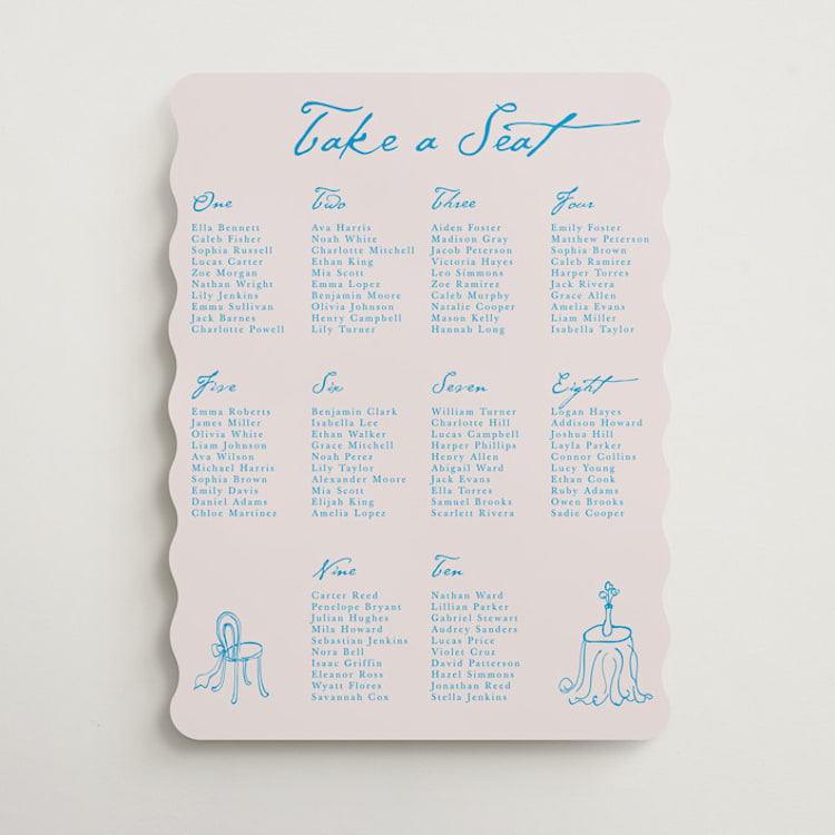 "Handdrawn little things" - Custom Seating Charts in Sky Whispers by Cass Loh - Front
