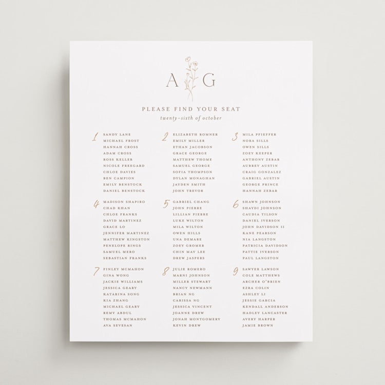 "kouignette" - Custom Seating Charts in Chiffon by chocomocacino - Front
