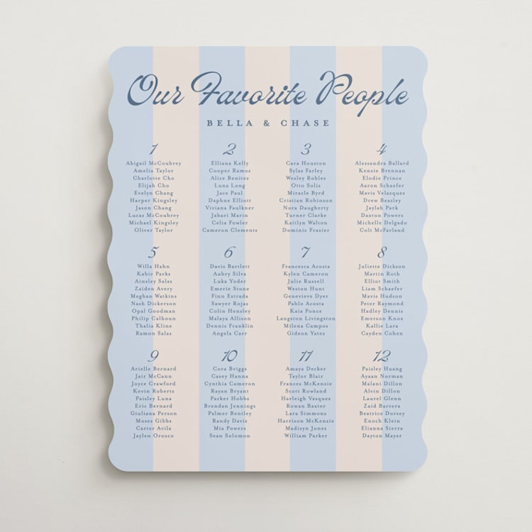 "darby" - Custom Seating Charts in Sky by Susan Asbill - Front
