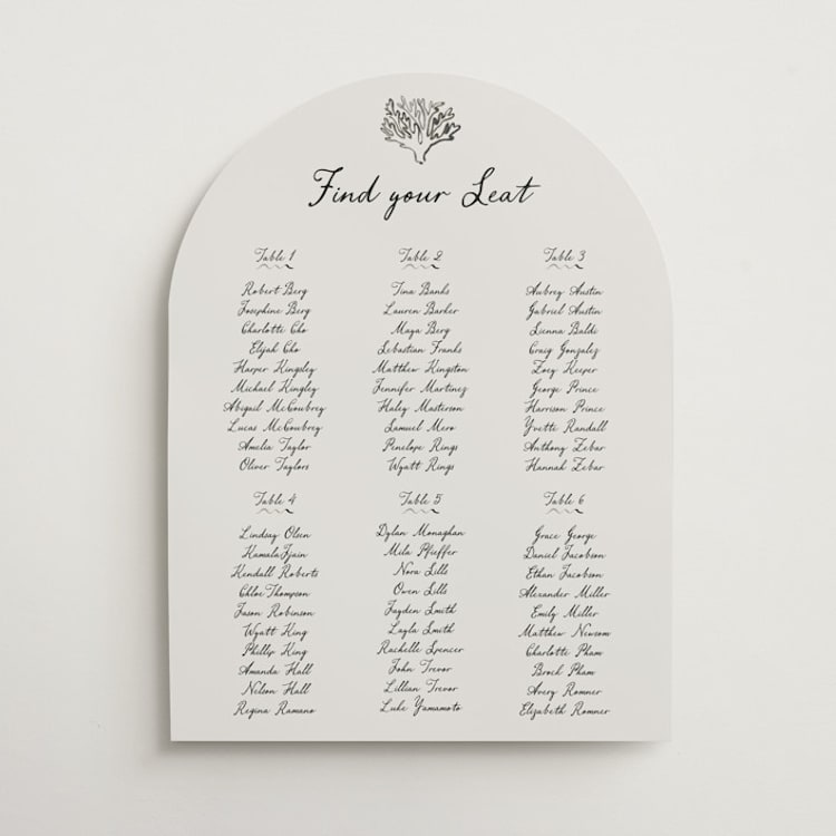 "Puglia" - Custom Seating Charts in Rock by Pati Cascino - Front