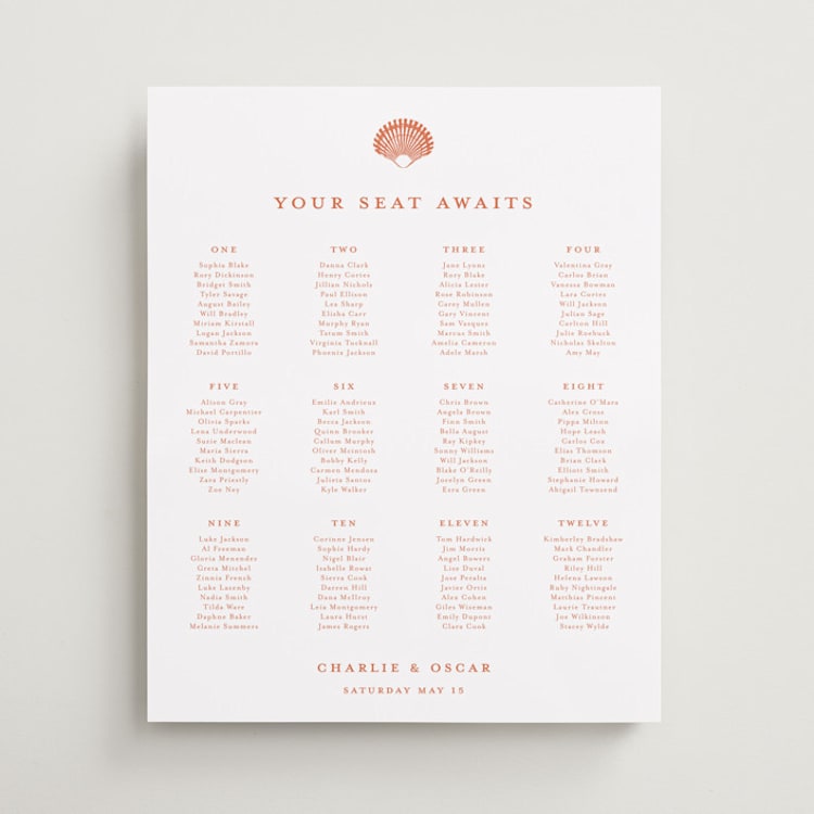 "lobster" - Custom Seating Charts in Spritz by Pippa Shaw - Front