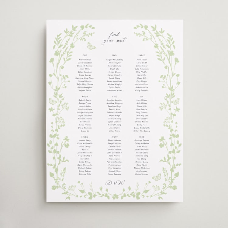 "Flower Garden" - Custom Seating Charts in Spring by Susan Moyal - Front