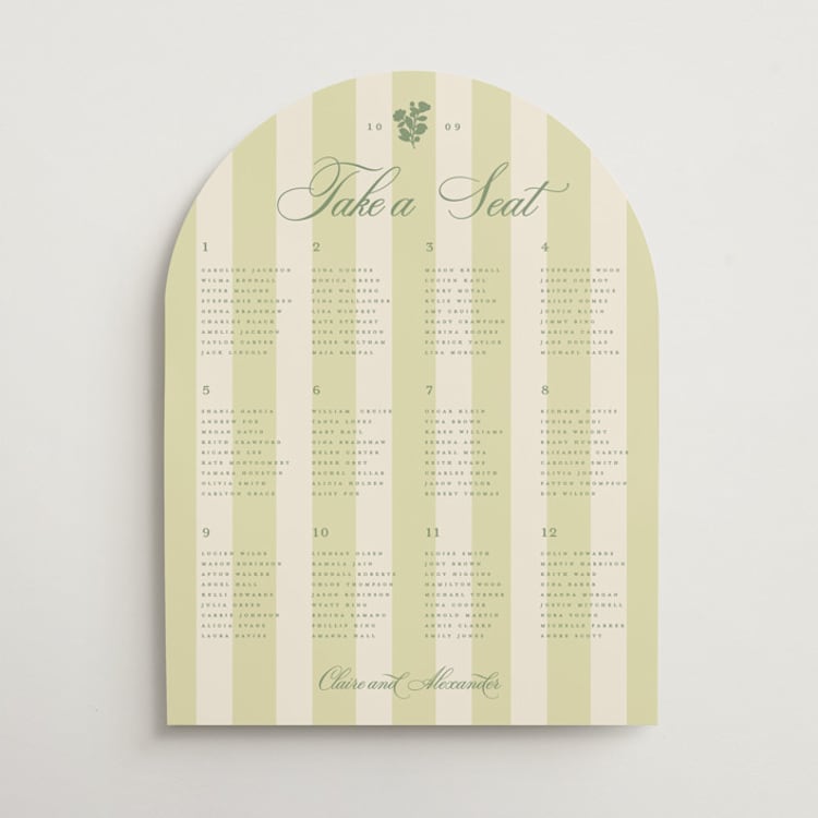 "Heirloom" - Custom Seating Charts in Citrine by Creo Study - Front