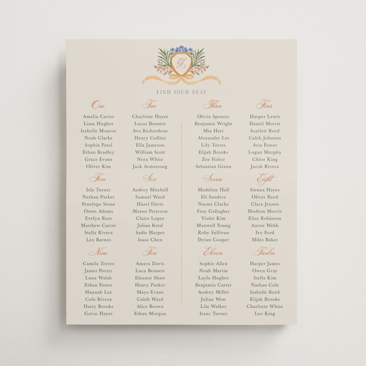 "Garden Heirloom" - Custom Seating Charts in Garden by Elly - Front