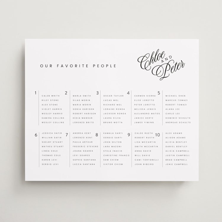 "La Vie en Rose" - Custom Seating Charts in Mist by Sherley Ferreira - Front