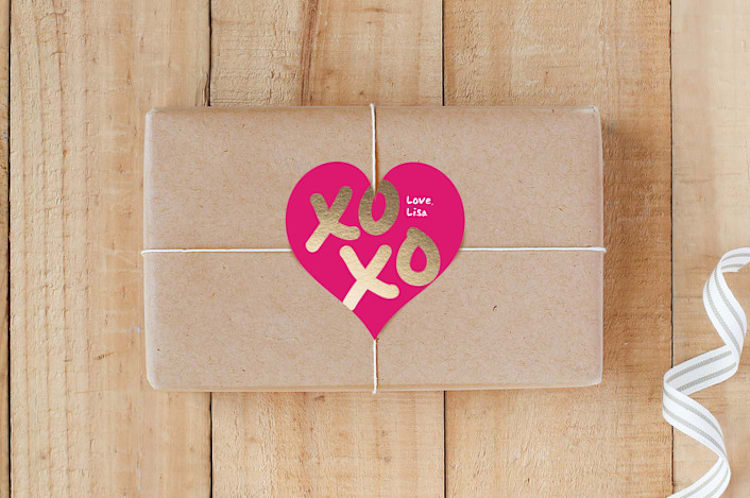 "Xoxo Heart" - Custom Stickers in Fuchsia by Lisa Guerrero - Front