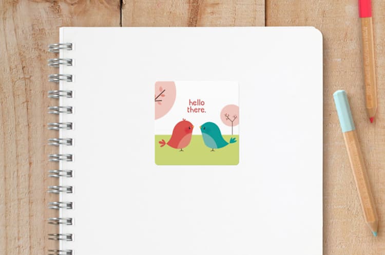 "happy birdie" - Custom Stickers in Blossom by Lori James - Front